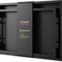 Bamboo Set of 2 Serving Tray with Metal Handles,Ottoman Decorative Trays Platter for Coffee Table,Living Room,Bar,Party(Black)