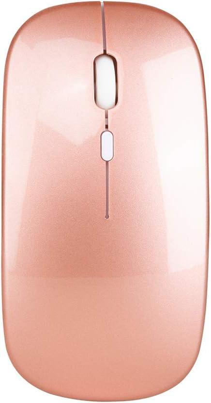 Ultra thin Mouse 2.4G Rechargeable Mouse Quiet Office Mouse for Office Work and Study (Rose Gold)