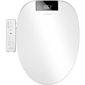 WLJBIDET Heated Bidet Toilet Seat with Dual-Position Control Mode, Side Panel & Remote Control, Self-Cleaning Nozzle, Adjustable Warm Water and Dryer, Display Screen, Night Light, Elongated
