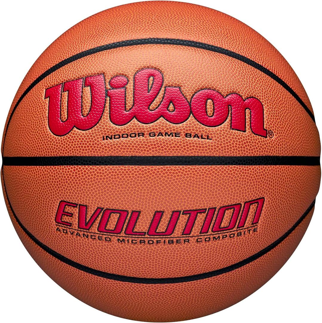 Wilson Evolution Basketballs (Size 7 - 29.5", Scarlet/Brown)