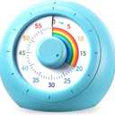 Visual Timer for Kids, 60-Minute Silent Countdown for Classroom, Home, Office, Kitchen, Rainbow Pattern Desk Timer, Time Management Tools with Silent Operation, Pomodoro Timer