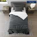 Utopia Bedding Sherpa Blanket Twin Size (Grey, 60x80 Inches) - Soft Lightweight Plush Fleece Reversible Winter Blanket for Bed, Sofa, Couch, Camping and Travel