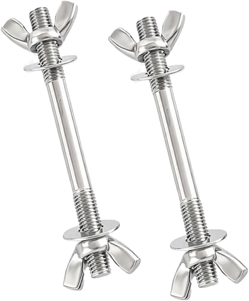 2PCS Car Air Cleaner Stud Kit, Stainless Steel Vehicle Air Cleaning Mounting Bolt, Performance Automotive Carburetor Stud Wing Nut Adapter Set Accessories, Universal Fit (5.12 x 0.20 Inches) (Silver1)