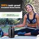 128 oz Insulated Water Jug with Straw Lid and Handle, One Gallon Stainless Steel Double Vacuum Water Bottle for Hot & Cold Drinks - Sweat Proof, Great for Travel, Hiking, Camping - Olive Green