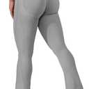 VOYJOY Mini Flared Impact Leggings for Women 30" Seamless Hidden Scrunch Butt Lift Workout Legging Flare Bootcut Yoga Pants (Medium, Light Gray)