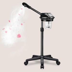 Professional Facial Steamer for Deep Hydration,Ozone Face Steamer with More Steam,Estheticians Steamer on Wheels with Time Setting,Adjustable Height Suitable for Beauty, Spa and Home Use