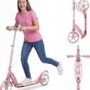 Skidee Adult & Teen Scooter Adjustable Height, Folding, Large Wheels, Lightweight, Durable, Anti-Shock Suspension, Up to 220 lbs, Color: Queen