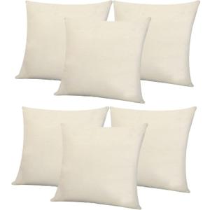 Blank Pillow Covers 16x16 Inch Sublimation Throw Pillow Cases Bulk for HTV Heat Transfer Vinyl Set of 4 Beige Linen