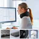 Heated Neck Brace Cervical Collar - Neck Support Brace with Heating Pad, Soft Foam Wraps Keep Vertebrae Stable and Aligned for Relief of Cervical Spine Pressure for Women & Men Black (M Size)
