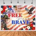 Avezano Patriotic Soldier Backdrop American Flag Patriotic Soldier Free&Brave Backdrop Home of The Free 4th of July Background for Independence Day Veterans Day Memorial Day Decoration (7x5ft)