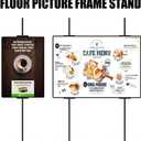 Adjustable Easel Stand for Picture Frames, Holds Frames Up to 64" Tall - Sturdy Metal Floor Easels for Art, Signs, Photos | for Home, Office, Gallery Display (Black)