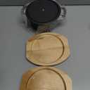 2 Sets 20 oz Dutch Oven Pot with Lid and Wooden Base Pre Seasoned Cast Iron Casserole Mini Cast Iron Pot Round Cocotte with Handle Heavy Duty Casserole Dish for Grill Oven Black