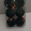 6Pcs Large Velvet Christmas Ball Ornaments 4" Dark Green Flocked Ornaments Set for Christmas Tree with 10Pcs Velvet Bows Shatterproof Xmas Hanging Decorations for Home Office Holiday Décor