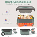 Carsolt Electric Lunch Box Food Heater Upgrade 3 in 1 Portable Food Warmer 100W Leakproof Heated Lunch Box for Adults Car/Truck/Office with 1.8L SS Container Fork Spoon Carry Bag, 12V/24V/110V