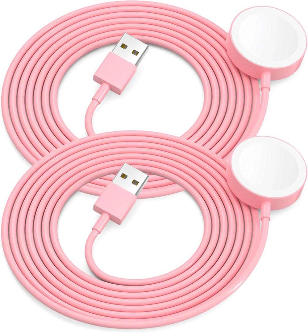 2Pack Pink for Watch Charger USB Magnetic Fast Charger Portable Compatible with Watch Ultra/SE/Series 10-1 [3.3FT]