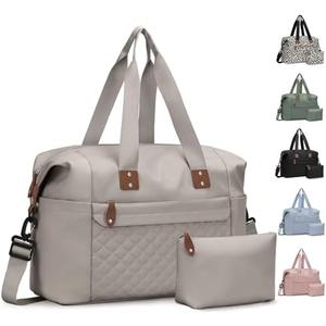 Pritent Travel Duffle Bag, Waterproof Weekender Overnight Hospital Bags for Women Men with Toiletry Bag Lightweight Carry on Personal Item Duffle Gym Bag for Travel, Airplanes, Sports