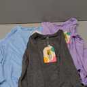 3 Pack Girls Long Sleeve Shirts Kids Crewneck Curve Hem Casual Tops Raglan Sleeve Athletic Comfy Pullover Tees (7-8 Years, Heather Gray, Light Blue, Taro Purple)