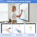 Double-Sided White Board Black Aluminium Frame, 36" x 24" Dry Erase Board Magnetic Whiteboard for Wall, Hanging Mounted Whiteboard Home, School, Office, Kitchen