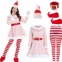 Christmas Elves Costume For Women,Elves costume adult Women Christmas Cosplay Costume Full Set M