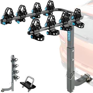4 Bike Hitch Mount Rack, 240lbs Dual-Cradle 2" Receiver for Car SUV Truck