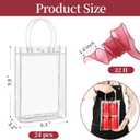 Jutieuo 24 PCS Clear Gift Bags with Handles, 6.3 x 9.8 x 3.2 Inches Reusable Plastic Goodie Bag Transparent Party Favor Bags Bulk for Weddings Birthdays Events, Classrooms & Celebrations, 1 count