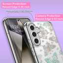 Clear Glitter Butterfly for Galaxy S24 Plus Case, [Screen Protector] Shockproof Thin Flower Slim Cute Crystal Bling Women Hard Back Soft TPU Bumper Protective for Samsung S24 Plus 6.7 inch