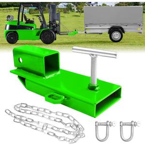 Tow Hitch for Fork Lift Forks, EBESTTECH 1PC 2" Fork Trailer Hitch Ball Receiver Trailer Towing Adapter with Chain Green