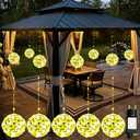 5 Pack 200Led Christmas Ball Lights for Tree Outdoor, 8 Modes 7.87in Globe String Lights Waterproof, Sphere Fairy Lights Outside for Window House Garden Yard Porch Indoor Decorations, Warm White