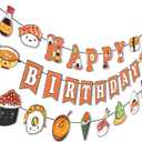 Sushi Happy Birthday Banners - 3PCS Sushi Garland Banners Japanese Sushi Party Decorations Japanese Sushi Party Supplies Sushi Theme Birthday Party