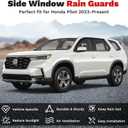 Canvcle Window Visors Rain Guards for 2023-2025 2026 Honda Pilot LX Sport EX-L TrailSport Touring Elite Accessories, Outside-Mount Tape-On Side Window Wind Deflectors Vent Visors Shades Rainproof 4PCS