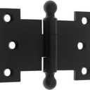 idh by St. Simons 80254-019 Professional Grade Quality Genuine Solid Brass Parliament Hinges with Ball Finials, Matte Black, 2-1/2 x 4-Inch
