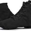 Canvas Jazz Dance Boots Ballet Dancing Sneakers for Adult Men Women (8.5/41Black