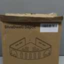 DivaDwell Depot Adhesive Corner Shower Shelf No Drill | RustProof Aluminum Alloy Stick On Bathroom Organizer with Shaving Holder for Shampoo, Conditioner, Soap, Razors Black 2Pack