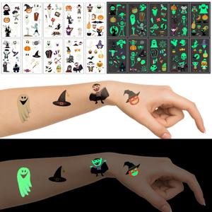 Pack of 3 Luminous Halloween Temporary Tattoos for Kids Halloween Party Favors, 10 Sheets Glow in The Dark Halloween Decorations Tattoos for Kids, 100 Styles Glow Tattoos Stickers for Goodie Bag Fillers Pack of 3 Luminous Halloween Temporary Tattoos for Kids Halloween Party Favors, 10 Sheets Glow in The Dark Halloween Decorations Tattoos for Kids, 100 Styles Glow Tattoos Stickers for Goodie Bag Fillers