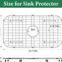 GUUKIN Sink Protectors for Kitchen Sink Bottom, 24" x 12"Stainless Steel Sink Protector with Center Drain Hole, Sink Rack with Extra Replacement White Rubber Feet