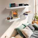 AMADA HOMEFURNISHING Floating Shelves Wall Mounted, 15 x 7 Inch Wall Shelves for Bathroom, Bedroom, Living Room, White Shelves Set of 2
