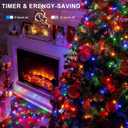 4 Pack Christmas String Lights Battery Operated, Each 50 LED16.5Ft Dark Green String Lights Auto Timer 8 Modes Indoor Outdoor Xmas Wreath Tree Decor (Multicolor)