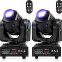 2PCS 60W LED Moving Head Light Stage Lights with Remote Control 8 GOBO 8 Colors Spotlight by DMX Controlled 11 Channel with Sound Activated for Disco Club Party Stage Lighting Shows