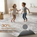 LOONGRUG 7x9 Area Rug Washable Neutral Modern Living Room Rug Gray Beige