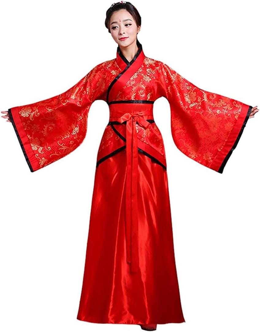 Lazutom Women's Ancient Chinese Traditional Costumes Hanfu Dress Photography Cosplay Costume (Medium, Red)