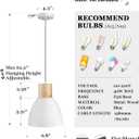 ELYONA 3 Pack White Hammered Pendant Lights for Kitchen Island 7 Small Nordic Solid Wood Hanging Light Fixtures, Modern Metal Pendant Light Fixtures for Bar, Dining Room, Bedroom, Hallway, Office