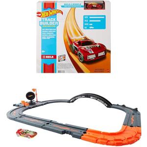 Bundle of Hot Wheels Track Builder Car & Mega Track Pack, 87 Component Parts for 40-ft of Track & 1:64 Scale Toy Car + City Track Pack, 10 Component Parts, 1:64 Scale Vehicle