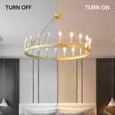 Gold Wagon Wheel Chandelier 40, 20-Light Farmhouse Wagon Wheel Chandelier for Dining Room, Modern Round Iron Candle Chandeliers Light Fixture for Living Room, Foyer, Entryway, E12