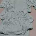 AISWI Mesh Ruched Maternity Dress Baby Shower Wedding Guest Pregnancy Shoot Fall Long Short Sleeves Square Neck Size Large, Light Green