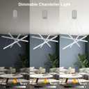 Modern 4-Light Dimmable LED Linear Chandelier Pendant Light,Silver | 6000K Cool White, Adjustable Hanging,For Kitchen Island, Dining Room, Office, Metal Commercial Home Lighting