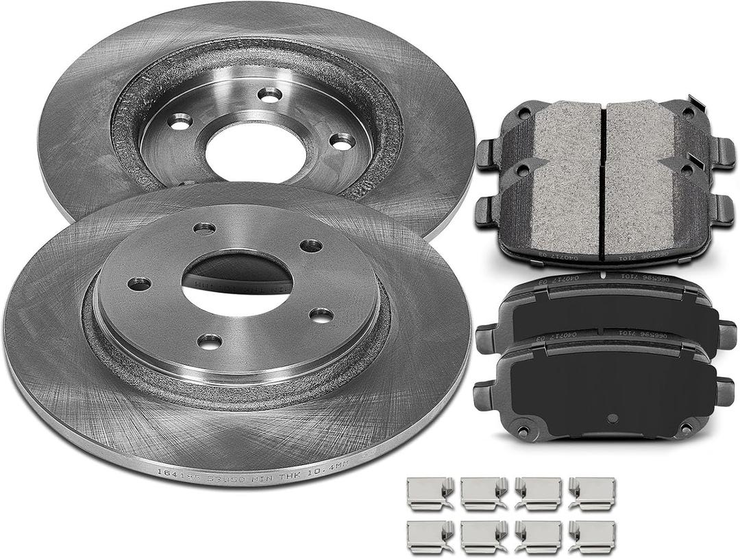 SCITOO Brake Rotor and Pad,Rear Discs Brakes Rotors and Ceramic Brake Pads fit for 08-16 for Chrysler Town & Country for Dodge Grand Caravan/Journey,12-15 for Ram C/V,09-12 for VW for Routan