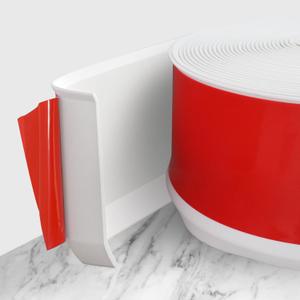 STICKGOO Flexible Baseboard Molding Trim, 4 Inch x 20 Feet Self-Adhesive Rubber Wall Base Molding, Peel and Stick Vinyl Cove Base (White)