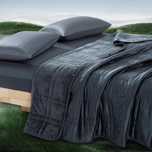 King Size Weighted Blanket 45lb(88''x104'', Dual-Sided), Cozy Warm Velvet & Cooling Tencel Fabric Reversible King Weighted Blanket for Adults & Couples All Season Use - Carry Bag Included, Dark Grey
