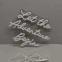 NOSUN Let The Adventure Begin Neon Sign Warm White Neon Signs for Wall Decor Dimmable Let's Party Led Sign Funny Neon Lights for Bedroom Home Club Bar Wedding Engagement Birthday Party Decor