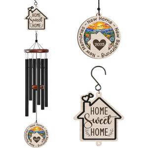 FLAGWIX House Warming Gifts New Home - Large Outdoor Wind Chimes for Outside 32 in - Windchimes Outdoors for Home Decor, Housewarming New Home Gift, New Home Gift Ideas, Wind Chime for Garden Decor